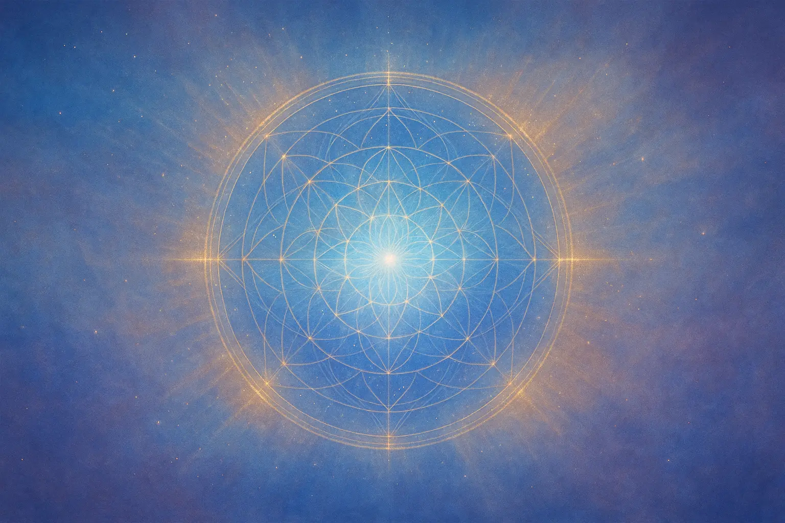 Mandala azul y dorado que expresa el simbolismo numerológico del 10/10