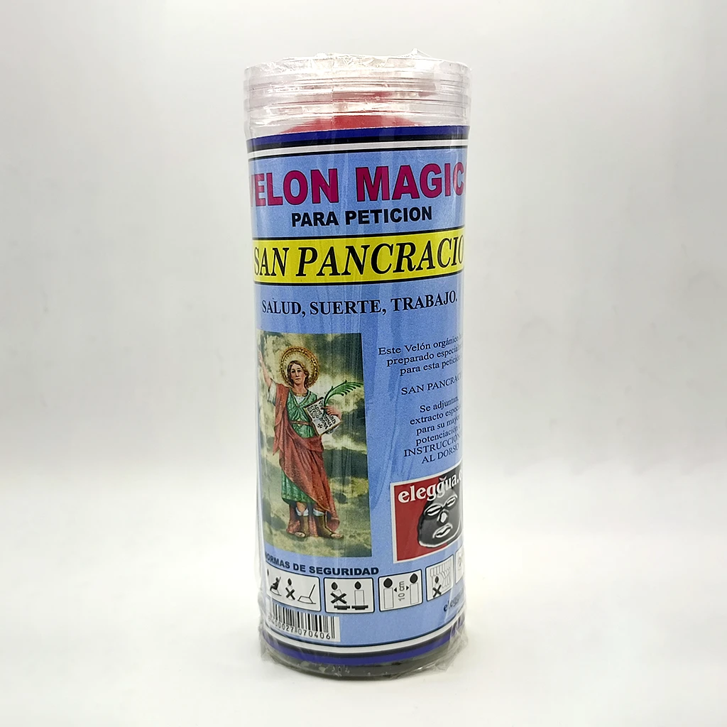 Velón esotérico San Pancracio para salud, empleo y buena fortuna