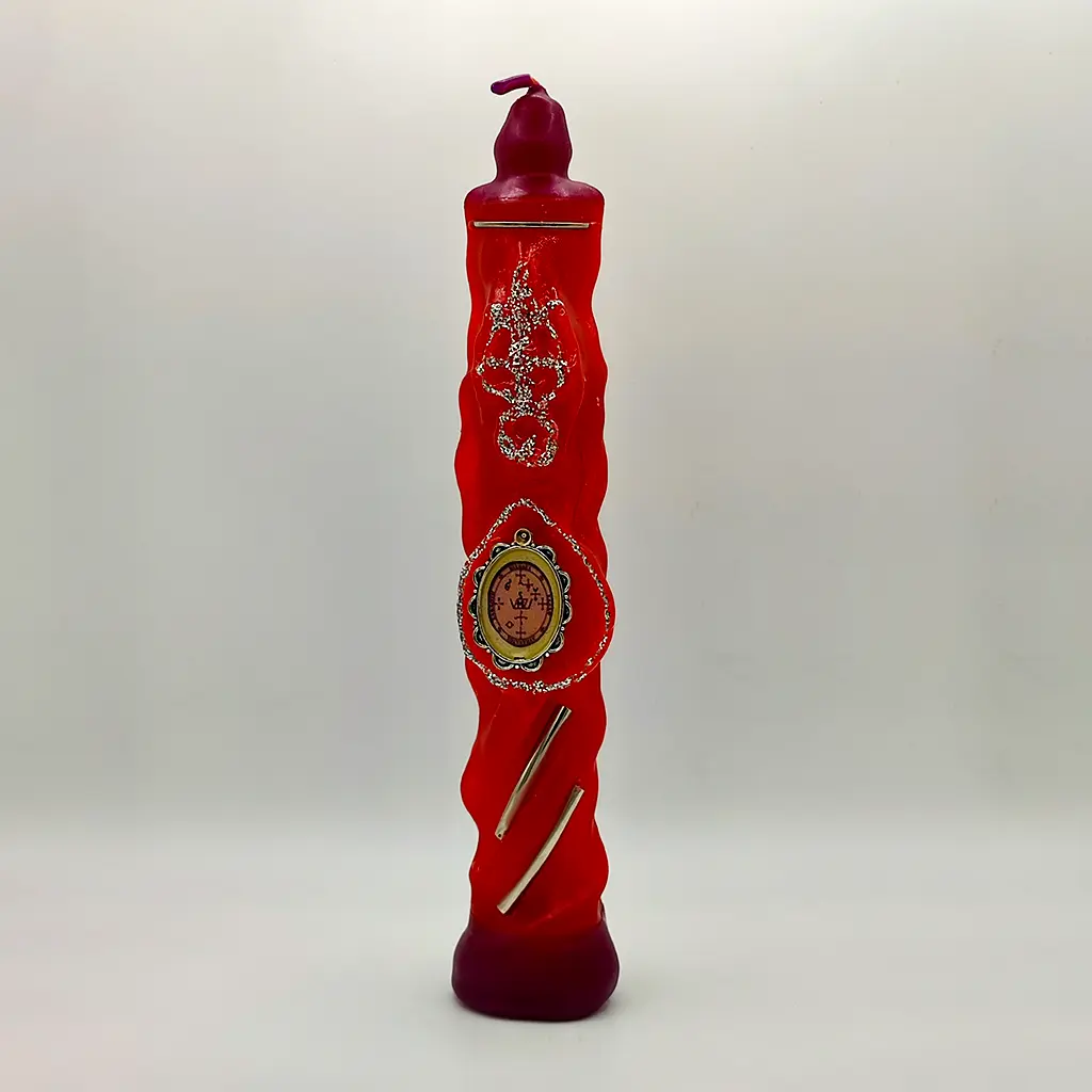 vela arcangel miguel roja con sello protector