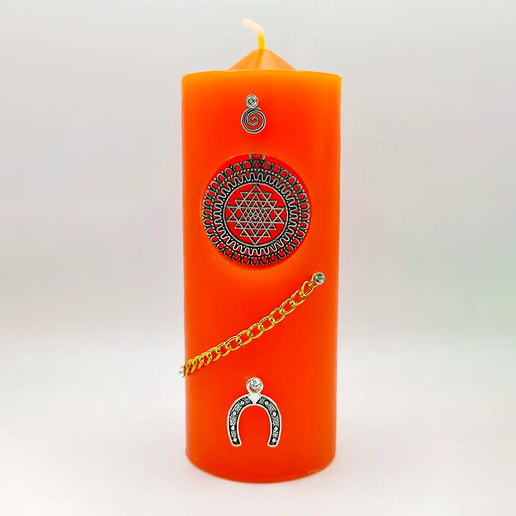 velon talisman abrecaminos naranja con sri yantra