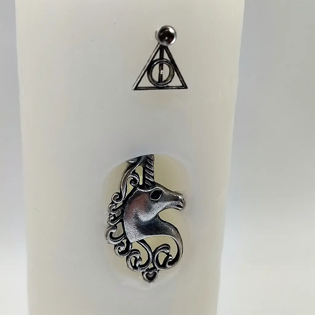 velon talisman de los deseos blanco con unicornio