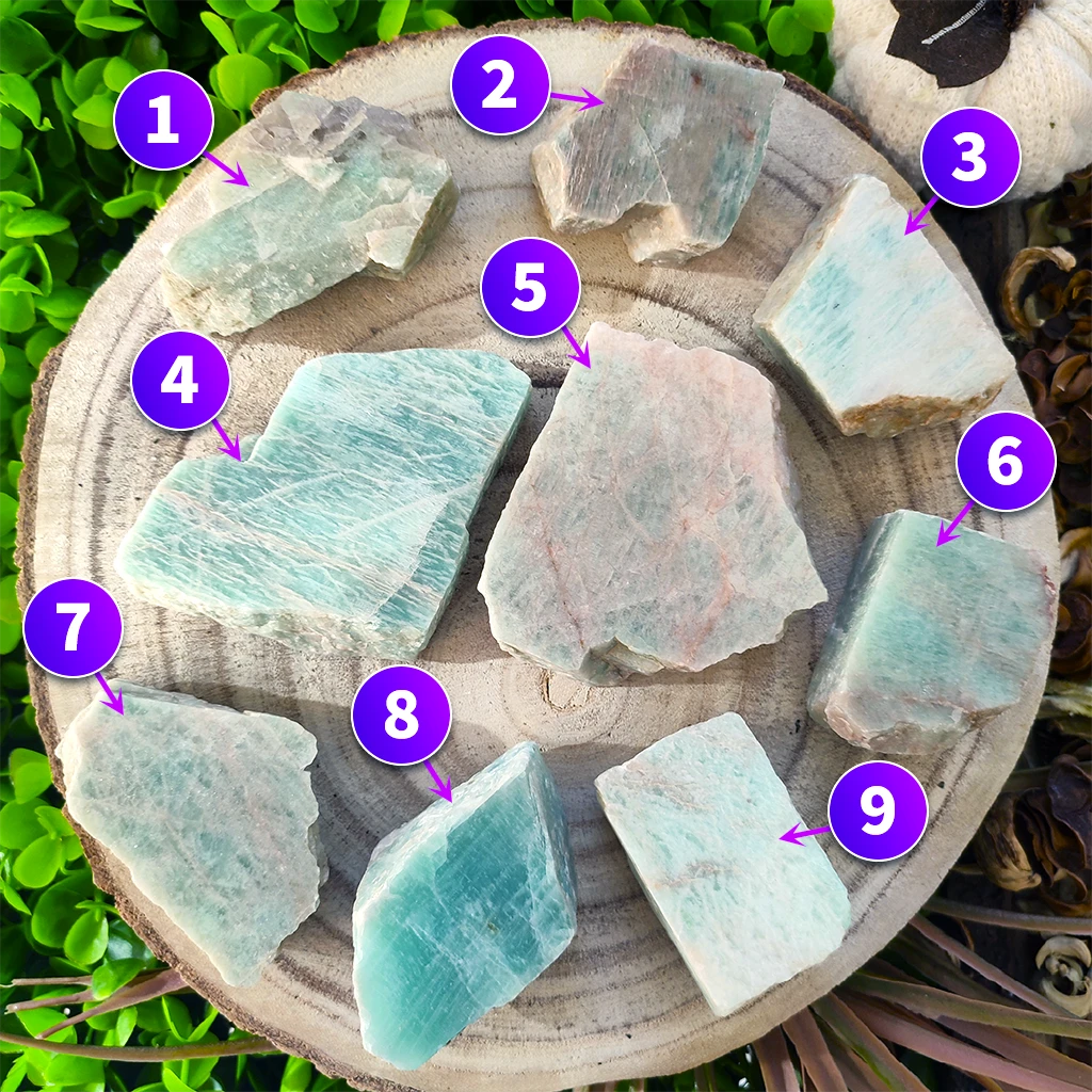 Piedra de amazonita semipulida para armonía y protección energética