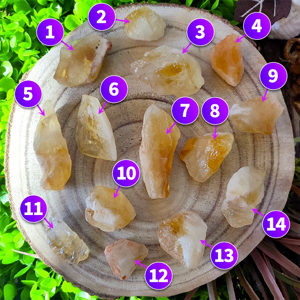 Piedra de citrino en bruto para abundancia y prosperidad
