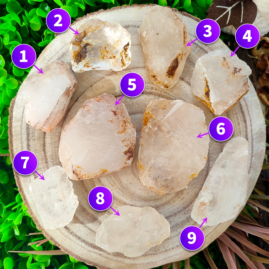 Piedra de cuarzo cristal ferruginoso para enraizamiento y protección