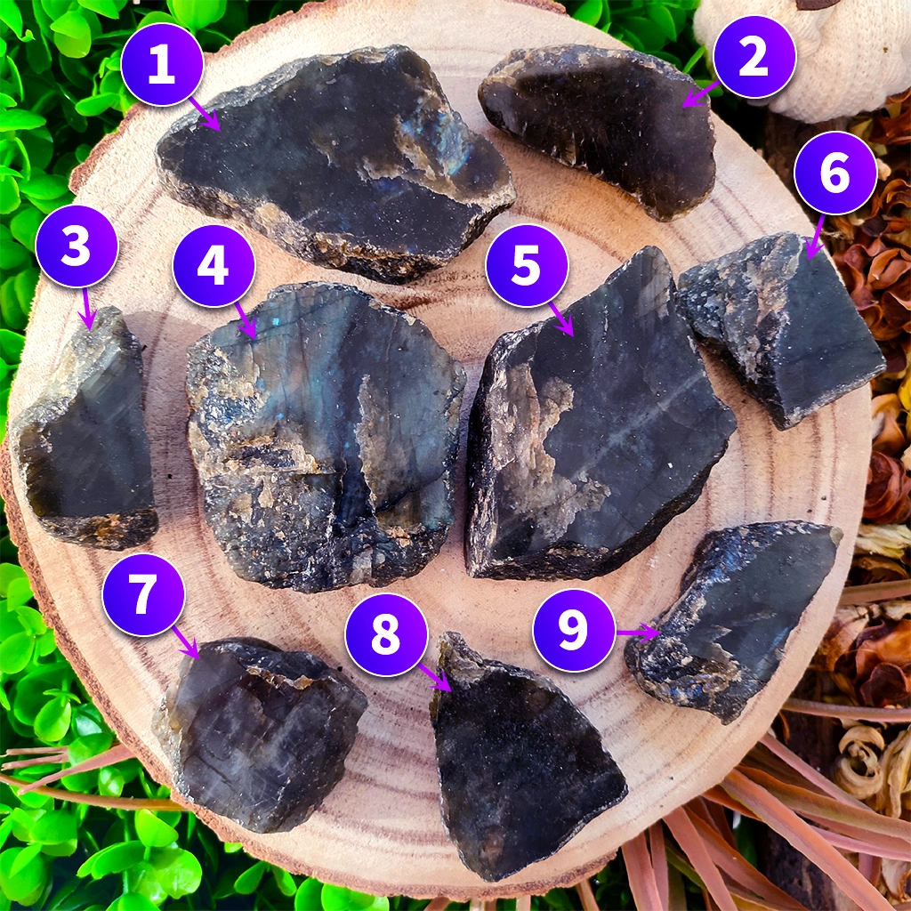 Piedra de labradorita semipulida para protección e intuición