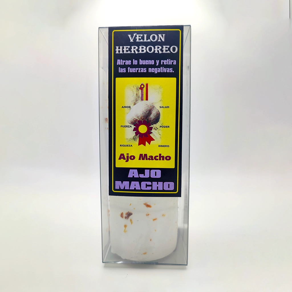 Velón herbóreo blanco Ajo Macho para protección y limpieza energética
