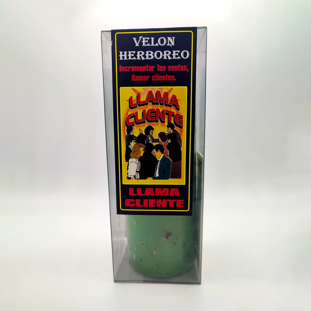 Velón herbóreo verde Llama Cliente para incrementar ventas