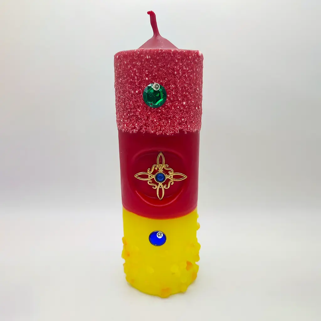 Velón ritual talismán Nudo de Bruja para protección y limpieza energética