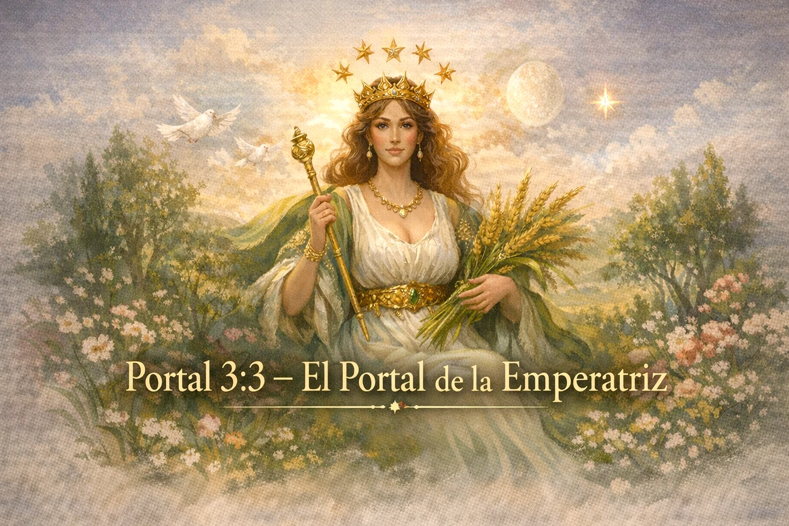 Portal 3:3 significado espiritual representado por la Emperatriz y la energía de abundancia