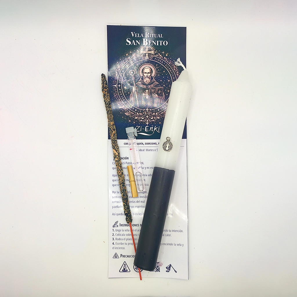 vela ritual san benito para protección y corte de energías negativas