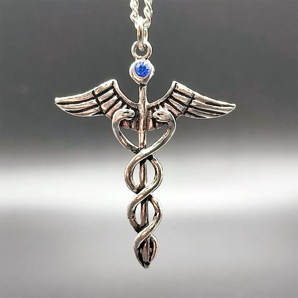 colgante caduceo simbolo sanacion energia equilibrio