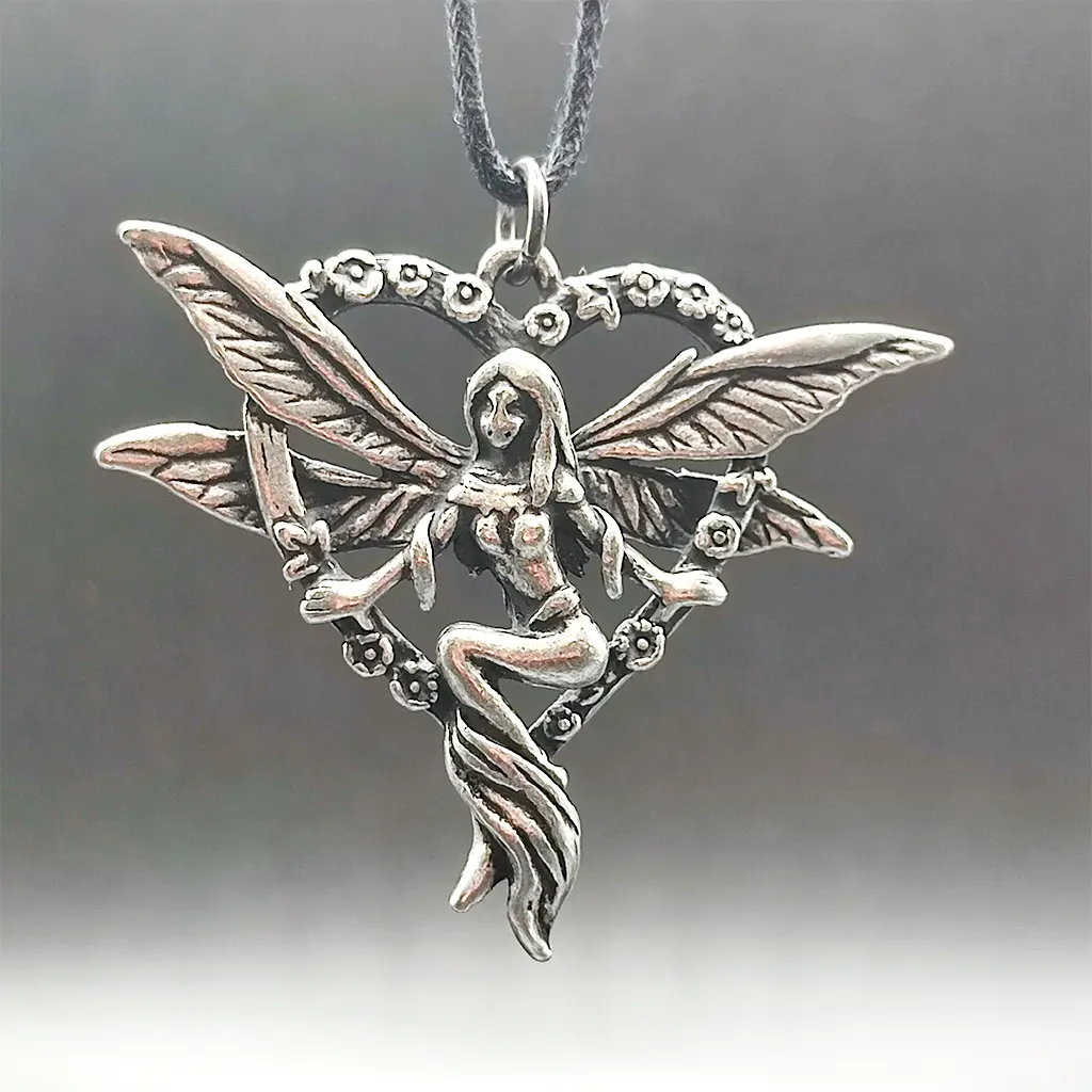 colgante hada corazon elfico amuleto amor espiritual