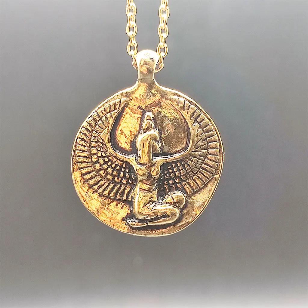 colgante isis ankh doble cara amuleto egipcio proteccion