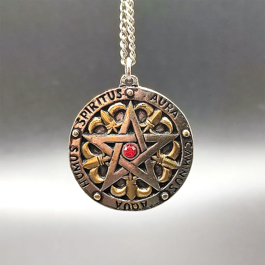 colgante sello sir gawain pentagrama proteccion amuleto