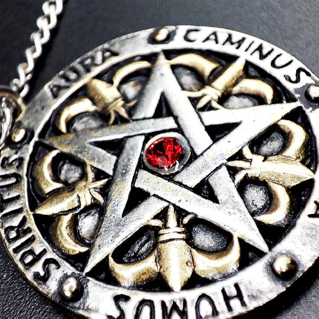 colgante sello sir gawain pentagrama proteccion amuleto