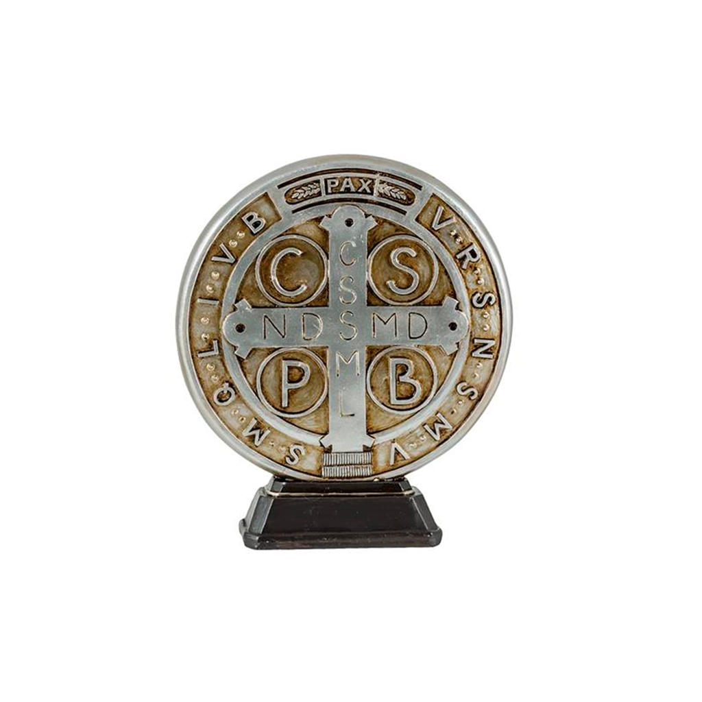 Medalla decorativa de San Benito de 18 cm para protección espiritual