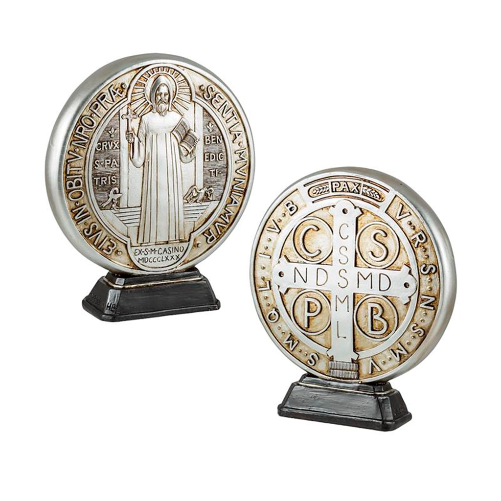 Medalla decorativa de San Benito de 18 cm para protección espiritual