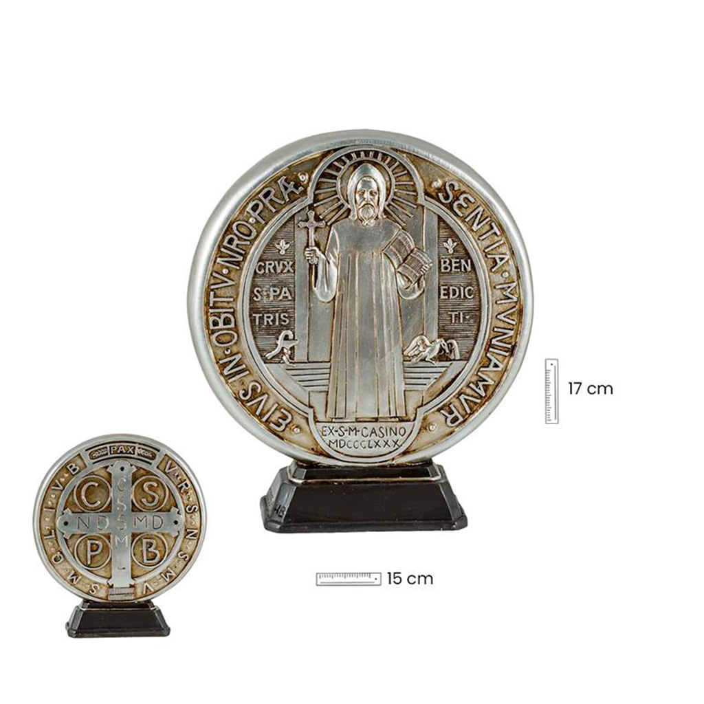 Medalla decorativa de San Benito de 18 cm para protección espiritual