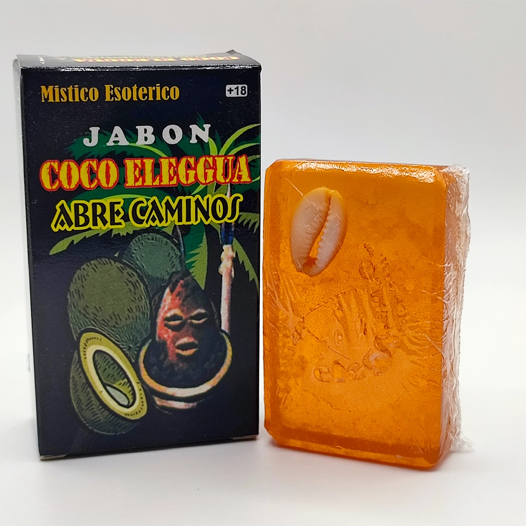 Jabón espiritual Coco Eleggua Abre Caminos para limpiezas y apertura