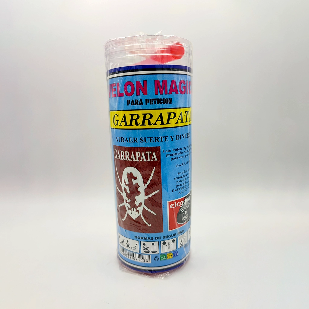 Velón esotérico Garrapata para atraer suerte, dinero y prosperidad económica.