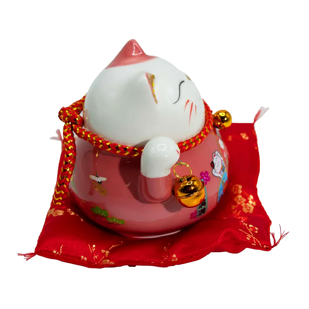 Figura Maneki Neko gatito de la suerte japonés disponible en color dorado, azul y rosa