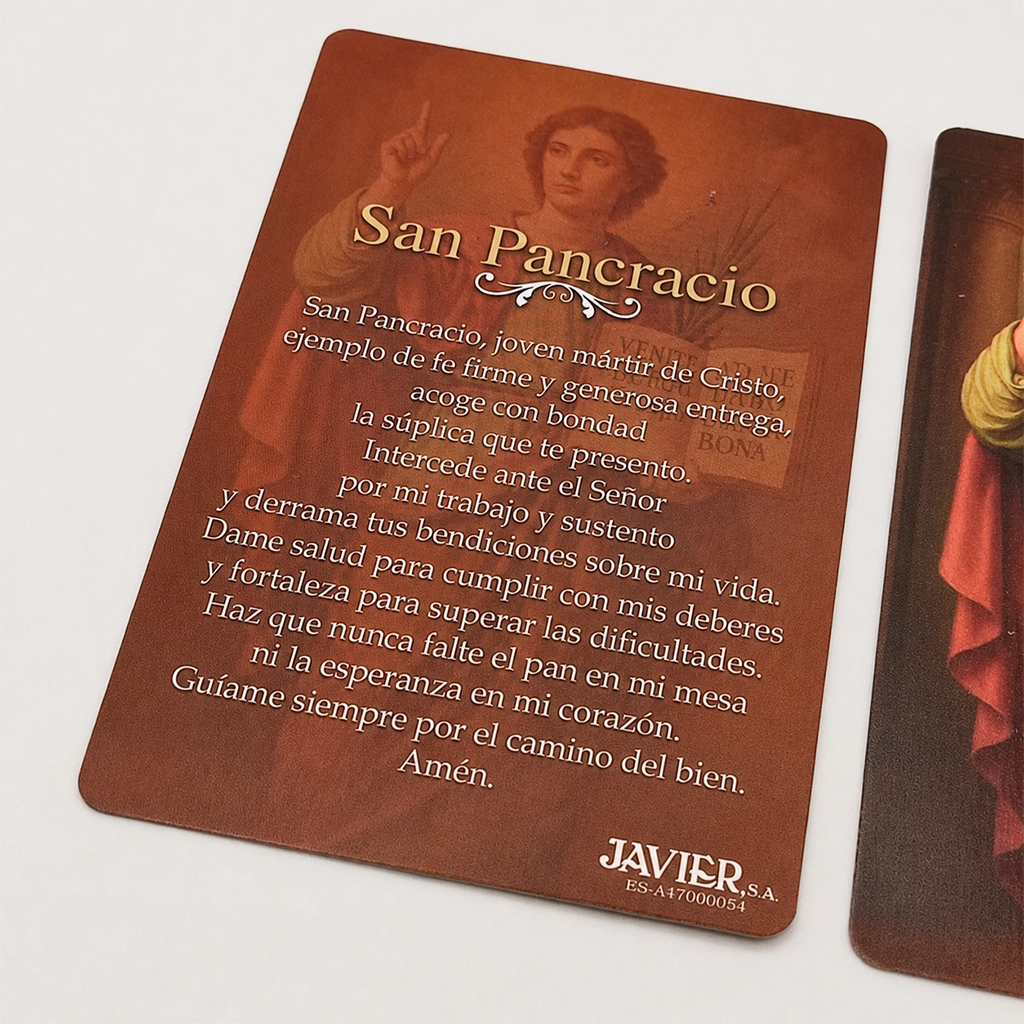 Estampa San Pancracio con Oración Estampa de San Pancracio con oración para trabajo, prosperidad y sustento