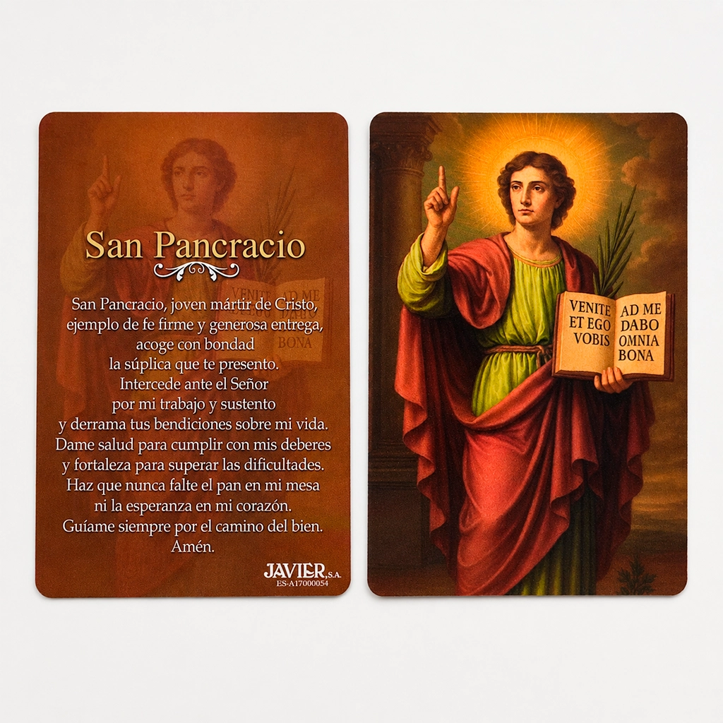 Estampa San Pancracio con Oración Estampa de San Pancracio con oración para trabajo, prosperidad y sustento