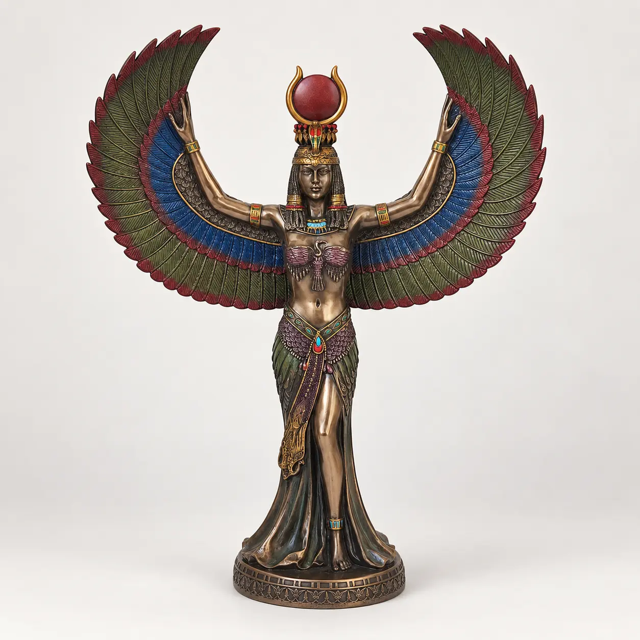Figura de Isis diosa egipcia con alas extendidas de 34 cm