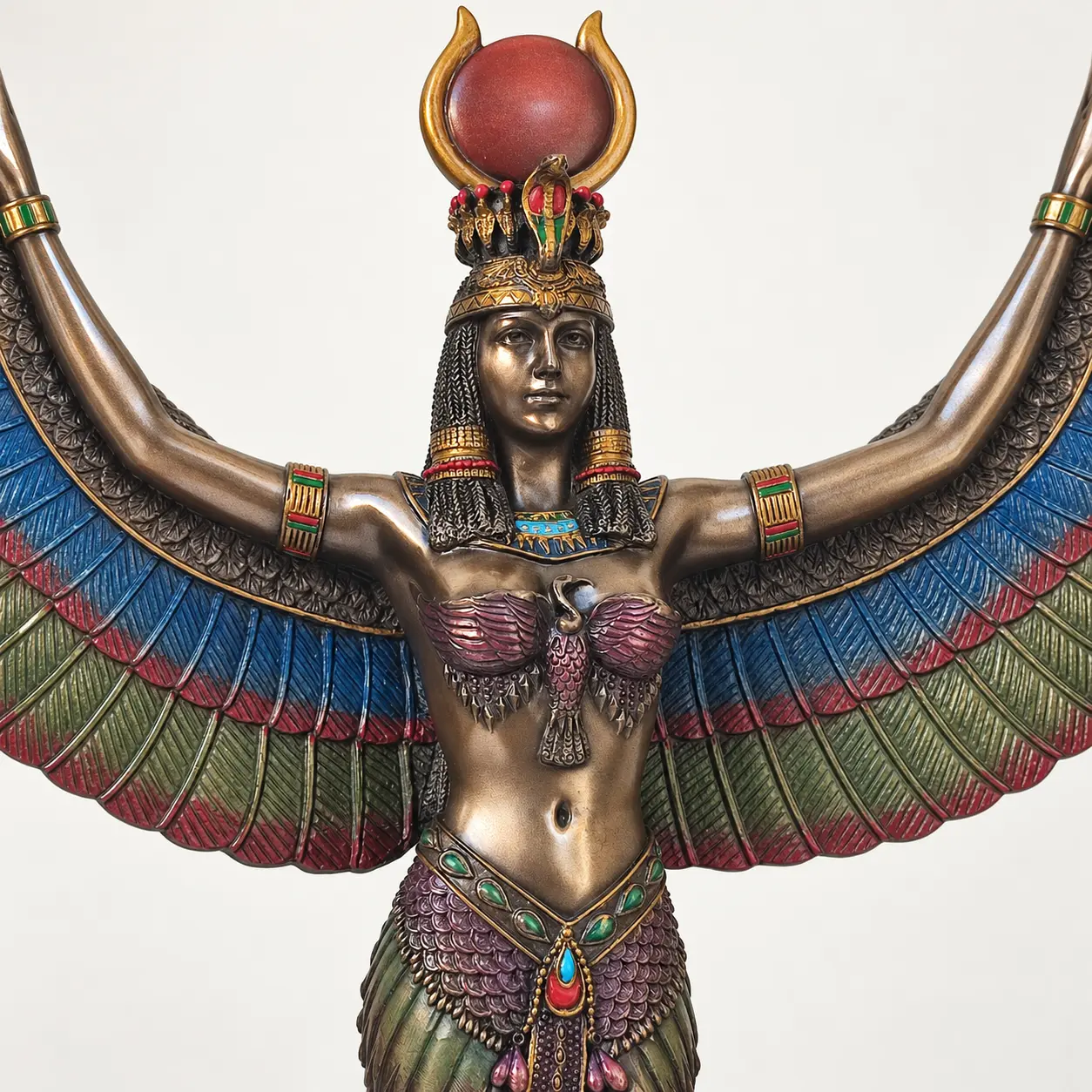 Figura de Isis, Diosa Egipcia de la Magia y la Sabiduría Figura de Isis diosa egipcia con alas extendidas de 34 cm