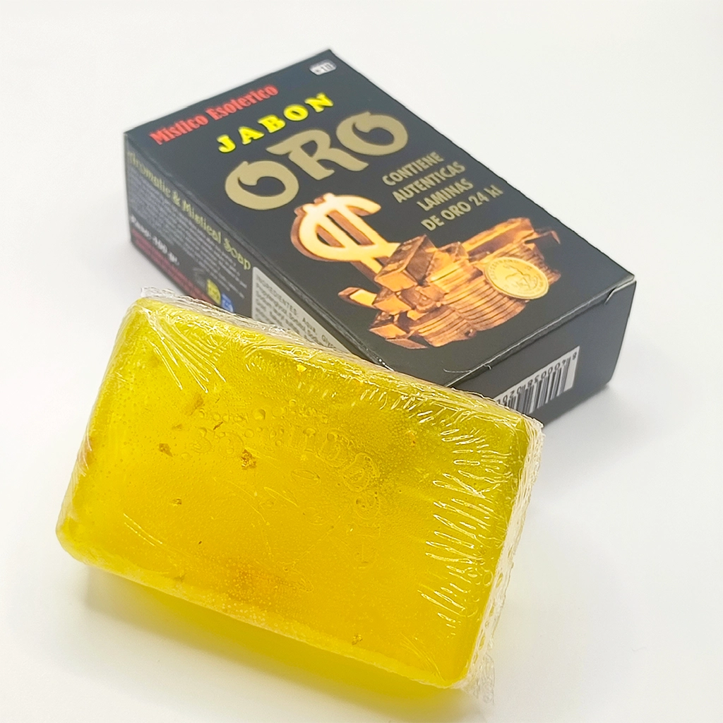 Jabón de Oro 24K para Prosperidad y Abundancia Jabón esotérico de Oro 24K con láminas de oro para rituales de prosperidad y abundancia