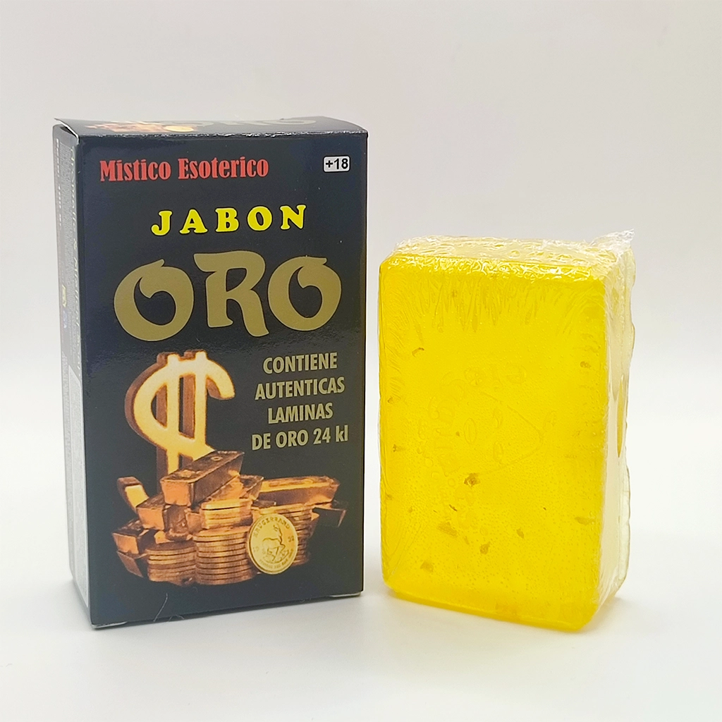 Jabón esotérico de Oro 24K con láminas de oro para rituales de prosperidad y abundancia