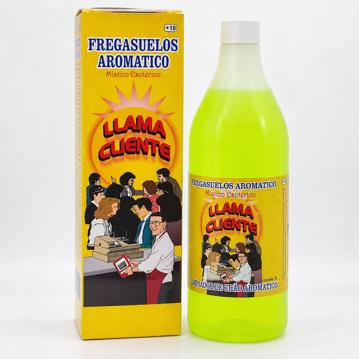 Fregasuelos Llama Cliente de 1 litro para limpieza de negocios y atracción simbólica de clientes